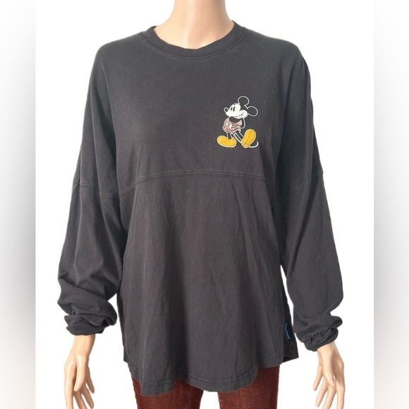 Disney Animal Kingdom Spirit Jersey Mickey Mouse Black Long Sleeve Shirt Size M - Picture 1 of 6